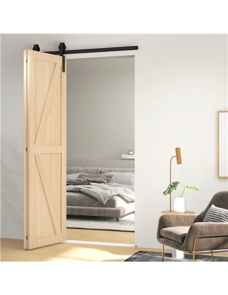HOMCOM 4FT Bi-Folding Sliding Barn Door Kit, Black B81-038V00BK - pic 133594 | FastDaddyshop