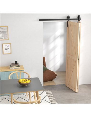 HOMCOM 4FT Bi-Folding Sliding Barn...