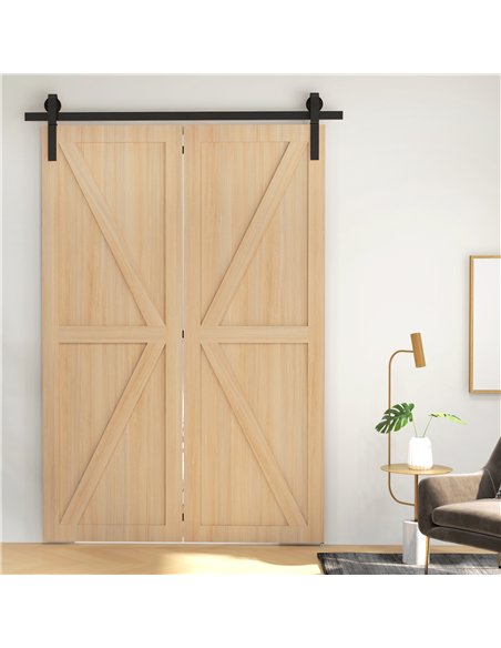HOMCOM 5ft Bi-Fold Sliding Door Kit B81-038V01BK - Black - pic 133599 | FastDaddyshop