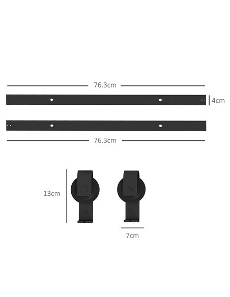 HOMCOM 5ft Bi-Fold Sliding Door Kit B81-038V01BK - Black - pic 133600 | FastDaddyshop