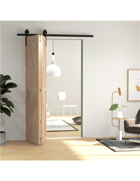 HOMCOM 5ft Bi-Fold Sliding Door Kit B81-038V01BK - Black - pic 133605 | FastDaddyshop