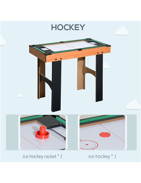 HOMCOM 4 in 1 Multi Games Table Set Natural A70-019V01MX - pic 133628 | FastDaddyshop