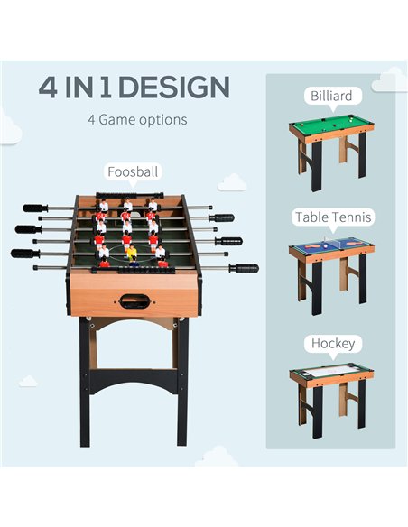 HOMCOM 4 in 1 Multi Games Table Set Natural A70-019V01MX - pic 133631 | FastDaddyshop