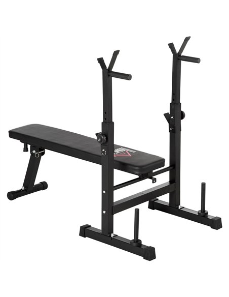 HOMCOM Adjustable Weight Bench Foldable Bench Press, with Barbell Rack, Black - pic 133697 | FastDaddyshop