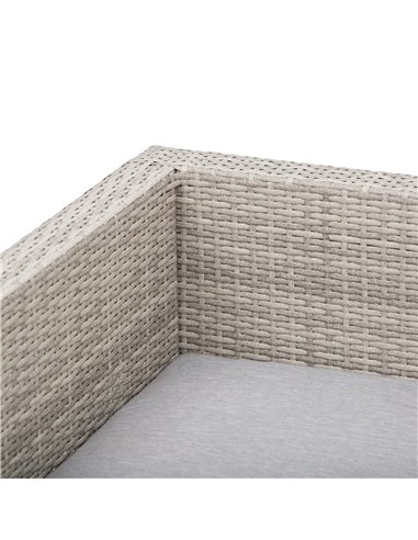 Outsunny 5-Seater Rattan Garden Furniture Set with Coffee Table, Side Table & Cushions, Grey
