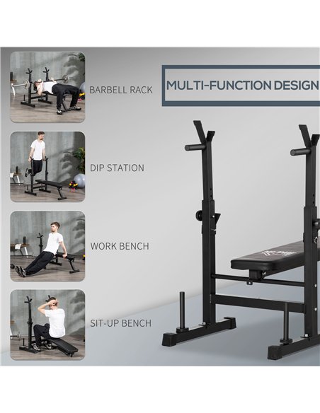 HOMCOM Adjustable Weight Bench Foldable Bench Press, with Barbell Rack, Black - pic 133700 | FastDaddyshop