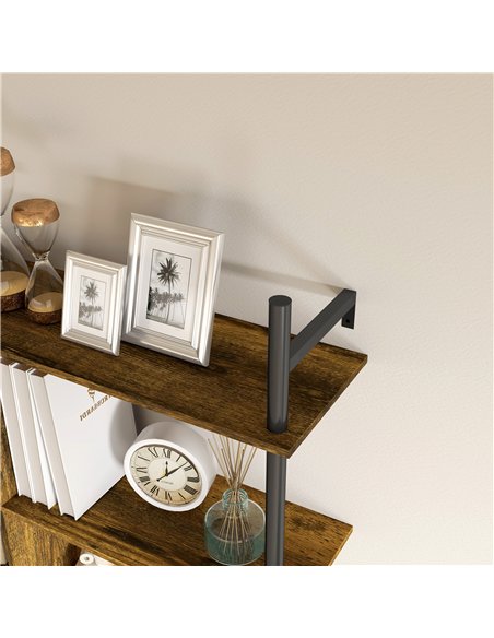 HOMCOM Three-Tier Floating Shelf - Brown/Black - pic 133722 | FastDaddyshop