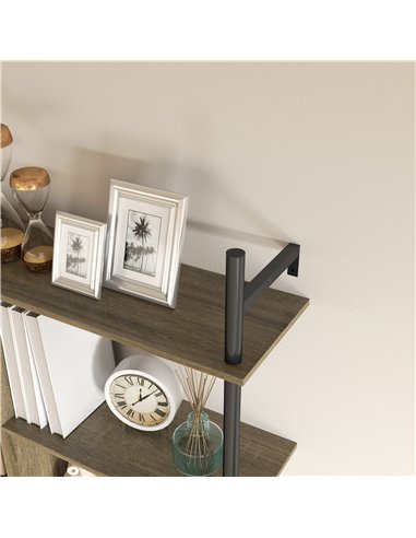 HOMCOM Three-Tier Floating Shelf - Grey Wood Effect