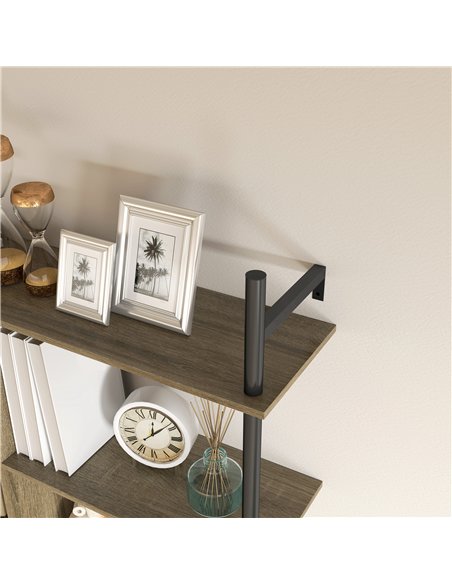 HOMCOM Three-Tier Floating Shelf - Grey Wood Effect - pic 133731 | FastDaddyshop