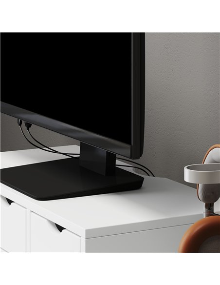 HOMCOM Monitor Stand Riser with 3 Drawers, Monitor Riser for Laptop, Computer, PC, Small Printer, 51 x 24 x 13cm, White - pic 133777 | FastDaddyshop