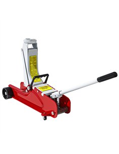 HOMCOM Low Profile Jack, Hydraulic Racing Floor Jack, 8-38cm Lifting Range, 2.5 Ton Capacity, Red