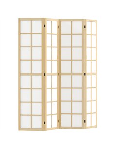 HOMCOM 4 Panel Folding Room Divider, Freestanding Room Separator, Indoor Privacy Screen for Living Room, Bedroom, 160 x 170cm