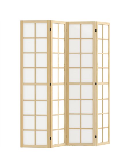 HOMCOM 4 Panel Folding Room Divider, Freestanding Room Separator, Indoor Privacy Screen for Living Room, Bedroom, 160 x 170cm - pic 133787 | FastDaddyshop
