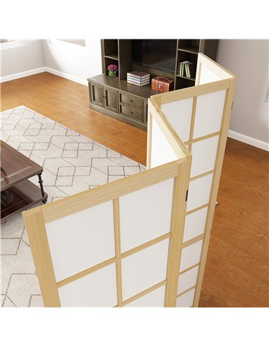 HOMCOM 4 Panel Folding Room Divider, Freestanding Room Separator, Indoor Privacy Screen for Living Room, Bedroom, 160 x 170cm