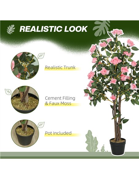HOMCOM Set of Two Faux Rose Plants, with Pots - pic 133799 | FastDaddyshop