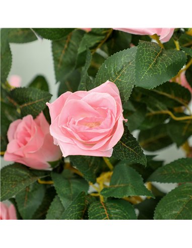 HOMCOM Set of Two Faux Rose Plants, with Pots