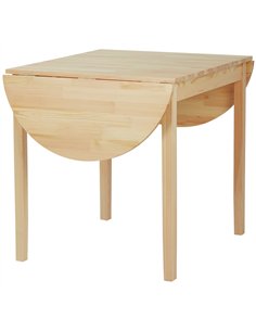 HOMCOM 4-6 Person Wooden Drop-Leaf Table - Natural Finish