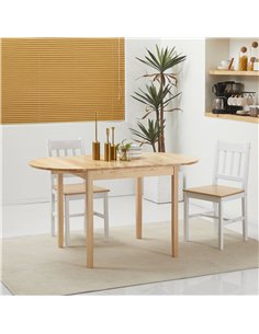 HOMCOM 4-6 Person Wooden Drop-Leaf Table - Natural Finish 2