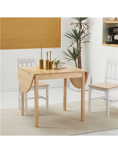 HOMCOM 4-6 Person Wooden Drop-Leaf Table - Natural Finish - pic 133811 | FastDaddyshop