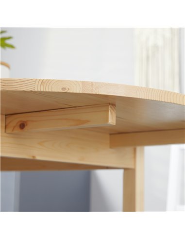 HOMCOM 4-6 Person Wooden Drop-Leaf Table - Natural Finish