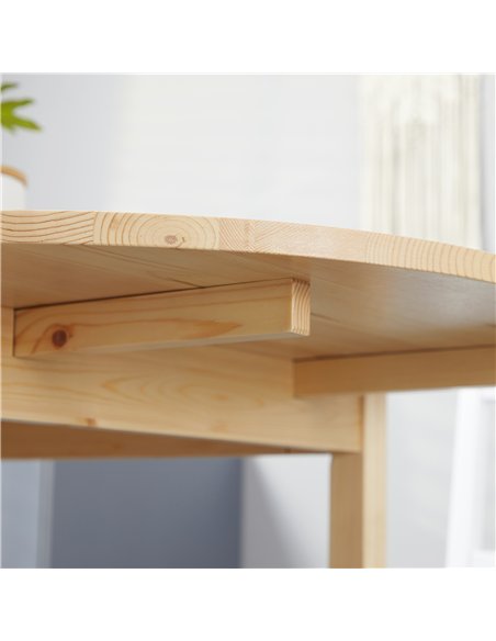 HOMCOM 4-6 Person Wooden Drop-Leaf Table - Natural Finish - pic 133813 | FastDaddyshop