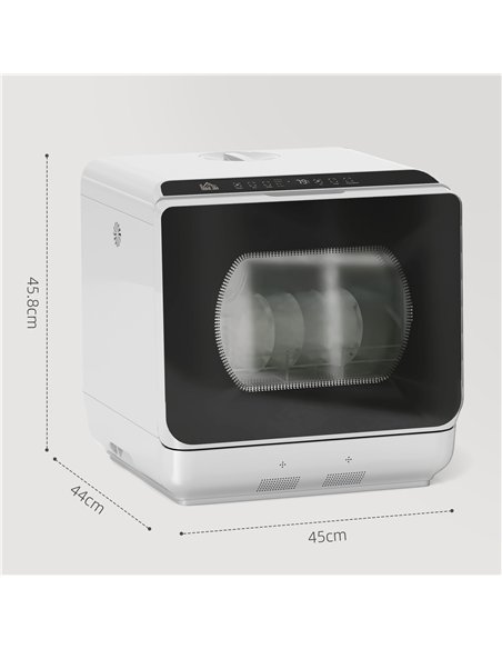 HOMCOM Table Top Dishwasher, Mini Countertop Dishwasher with Built-in 6L Water Tank, 6 Programs, Touch Control, LED Display, 4 P - pic 133825 | FastDaddyshop