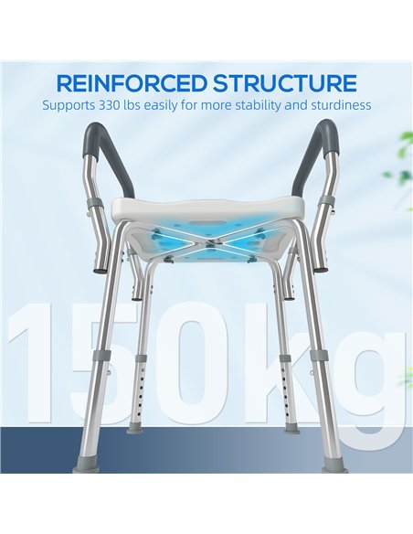 HOMCOM 57-69cm Aluminium Frame Bath Seat - pic 133855 | FastDaddyshop