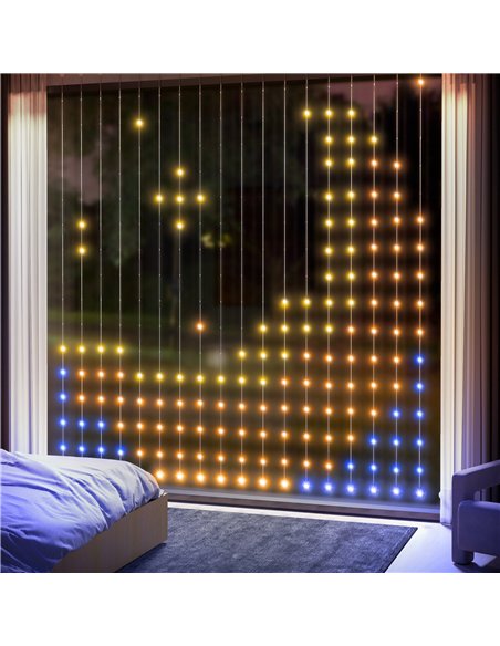 HOMCOM LED Curtain Lights, Smart Curtain Fairy Lights Plug In, Colour Changing Wall Lights with Remote, App, Dynamic DIY Hanging - pic 133860 | FastDaddyshop