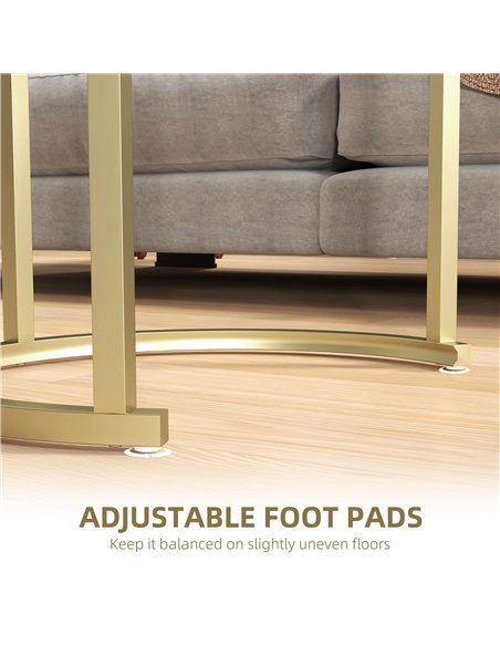 HOMCOM Marble-Effect Nest of Tables - Gold Tone/White - pic 133873 | FastDaddyshop