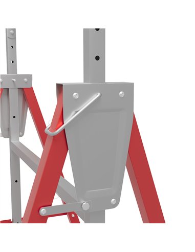 HOMCOM Set of 2 Adjustable Telescopic Builders Trestle, DIY Steel Work Bench Carpenter, Folding Saw Horse Tools Red