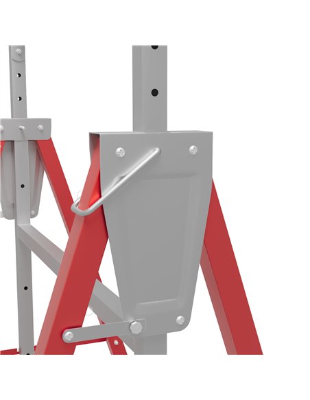 HOMCOM Set of 2 Adjustable Telescopic Builders Trestle, DIY Steel Work Bench Carpenter, Folding Saw Horse Tools Red - pic 133883 | FastDaddyshop