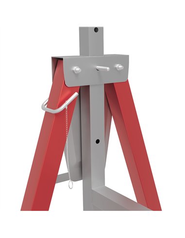 HOMCOM Set of 2 Adjustable Telescopic Builders Trestle, DIY Steel Work Bench Carpenter, Folding Saw Horse Tools Red