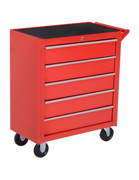 DURHAND 5-Drawer Lockable Tool Storage Cabinet with Wheels, Handle, 2 Keys, Steel Home Work DIY Workshop Chest, Garage Equipment - pic 133904 | FastDaddyshop