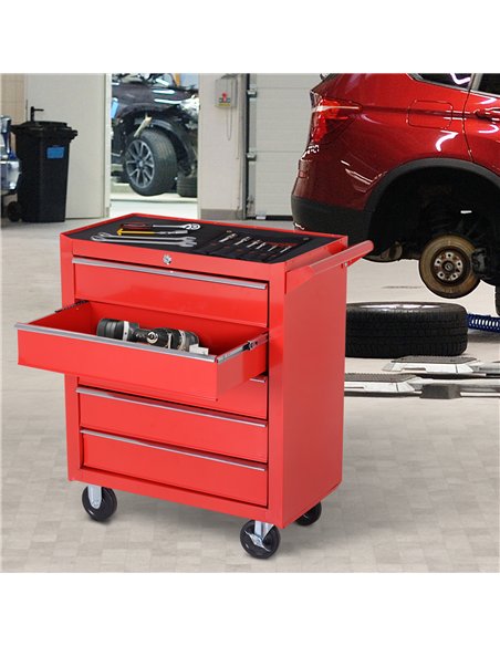 DURHAND 5-Drawer Lockable Tool Storage Cabinet with Wheels, Handle, 2 Keys, Steel Home Work DIY Workshop Chest, Garage Equipment - pic 133905 | FastDaddyshop