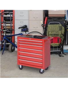 DURHAND 7-Drawer Rolling Tool Chest on Wheels, Lockable Tool Cabinet with Side Handle, Metal Tool Box Trolley for Garage, Worksh 2