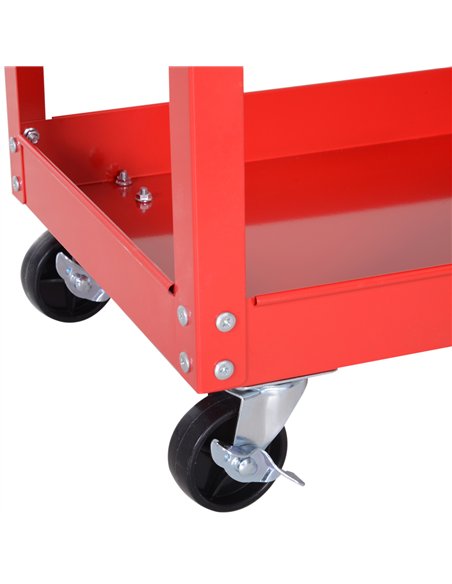 DURHAND 3-Tier Tool Trolley Cart Storage Shelf Roller Cabinet DIY Box Garage Workshop with Drawer Red - pic 133930 | FastDaddyshop