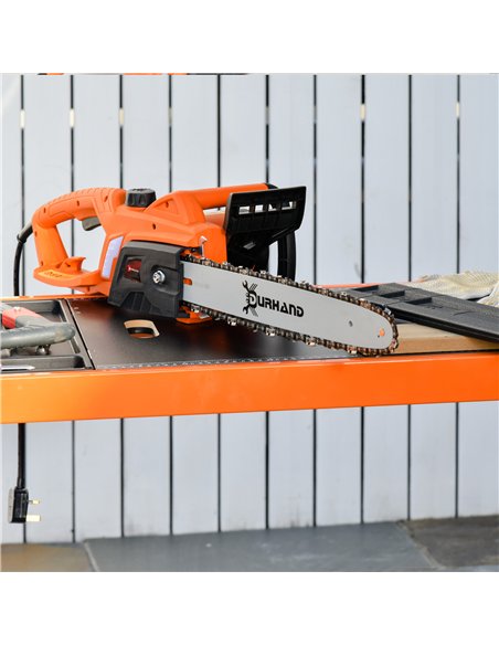 DURHAND Aluminium Electric Chainsaw with Double Brake Protection and Blade Cover, 2000 W, 40 cm, for Wood, Trees and Branches, O - pic 133932 | FastDaddyshop