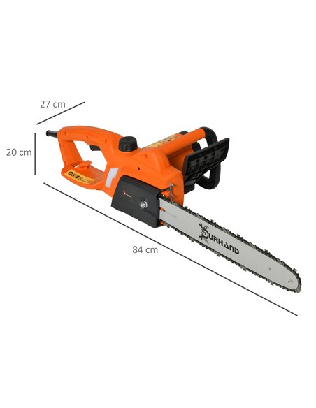 DURHAND Aluminium Electric Chainsaw with Double Brake Protection and Blade Cover, 2000 W, 40 cm, for Wood, Trees and Branches, O - pic 133933 | FastDaddyshop