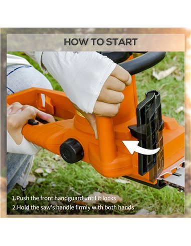 DURHAND Aluminium Electric Chainsaw with Double Brake Protection and Blade Cover, 2000 W, 40 cm, for Wood, Trees and Branches, O