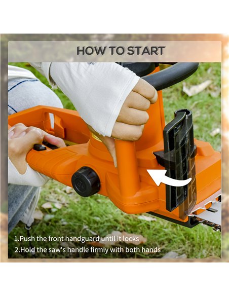 DURHAND Aluminium Electric Chainsaw with Double Brake Protection and Blade Cover, 2000 W, 40 cm, for Wood, Trees and Branches, O - pic 133936 | FastDaddyshop