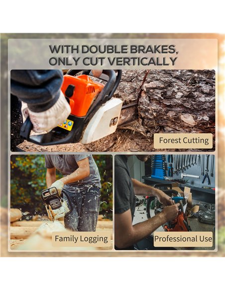 DURHAND Aluminium Electric Chainsaw with Double Brake Protection and Blade Cover, 2000 W, 40 cm, for Wood, Trees and Branches, O - pic 133937 | FastDaddyshop