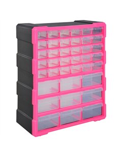 DURHAND 39 Drawers Parts Organiser Wall Mount Tools Storage Cabinet Small Nuts Bolts Garage Clear