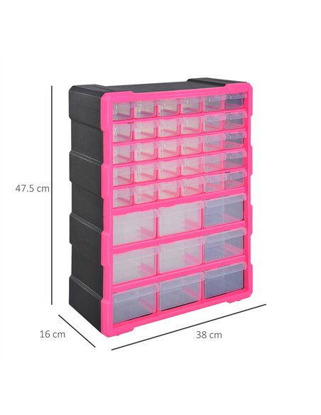 DURHAND 39 Drawers Parts Organiser Wall Mount Tools Storage Cabinet Small Nuts Bolts Garage Clear - pic 133951 | FastDaddyshop
