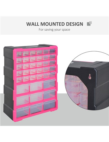 DURHAND 39 Drawers Parts Organiser Wall Mount Tools Storage Cabinet Small Nuts Bolts Garage Clear - pic 133953 | FastDaddyshop