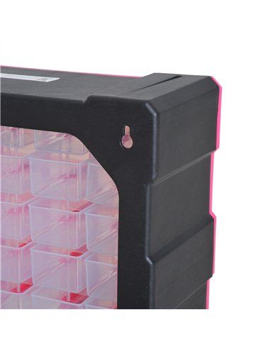 DURHAND 39 Drawers Parts Organiser Wall Mount Tools Storage Cabinet Small Nuts Bolts Garage Clear