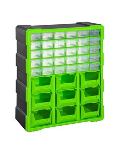 DURHAND Plastic 39 Drawer Parts Organiser Wall Mount Storage Cabinet Garage Small Nuts Bolts Tool Clear