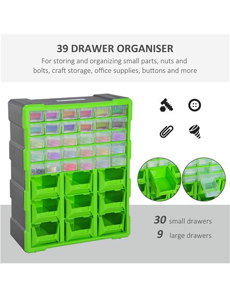 DURHAND Plastic 39 Drawer Parts Organiser Wall Mount Storage Cabinet Garage Small Nuts Bolts Tool Clear - pic 133962 | FastDaddyshop