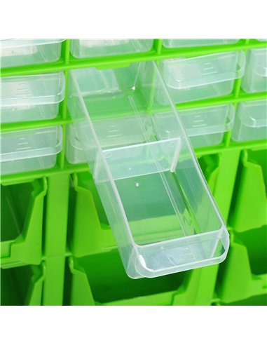 DURHAND Plastic 39 Drawer Parts Organiser Wall Mount Storage Cabinet Garage Small Nuts Bolts Tool Clear