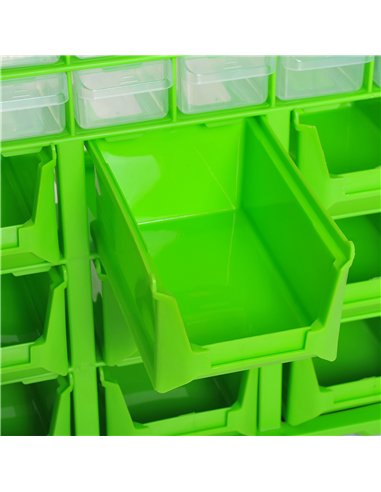 DURHAND Plastic 39 Drawer Parts Organiser Wall Mount Storage Cabinet Garage Small Nuts Bolts Tool Clear