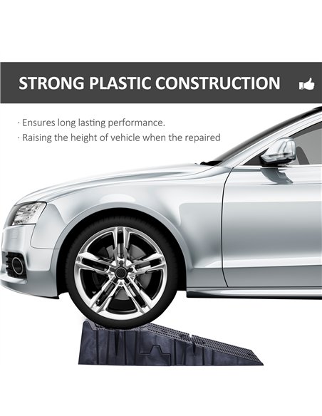 DURHAND 2 Pieces Car Ramps Heavy Duty 5 Ton Motorhome Levelling Ramps, Plastic Garage Workshop Car Lift, Portable Automotive Veh - pic 133970 | FastDaddyshop